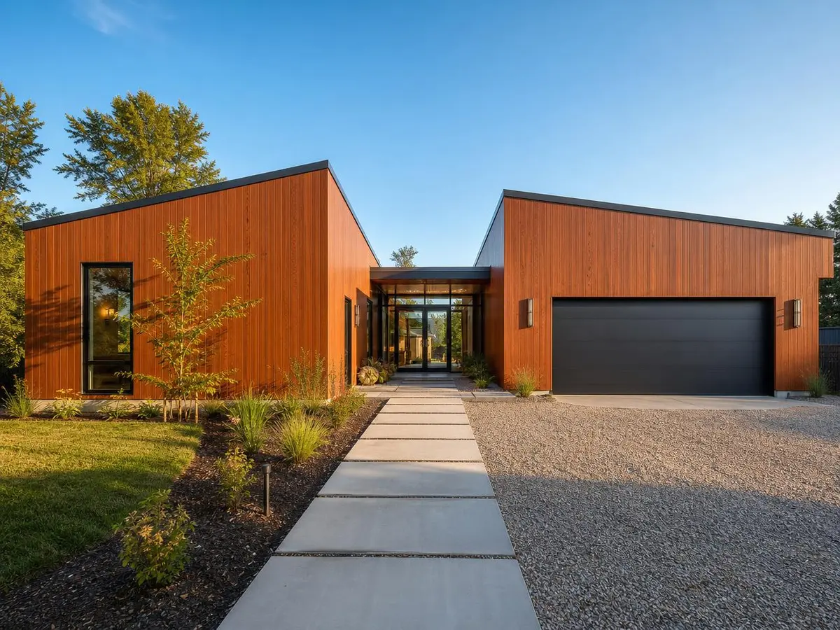 Metal Siding Cerezo aplicado en exterior