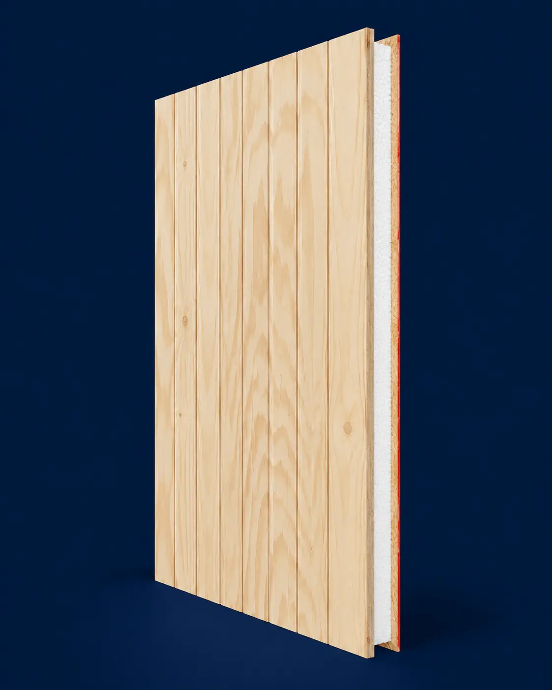 Terminación Ranurado con acabado vertical estilo duela, para la cara interior del panel